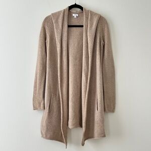 Vince Beige Wool & Yak Hooded Cardigan
